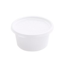 봄91 화이트 다용도 컵용기 중 + 뚜껑, 50개입, 1세트