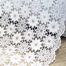 데코리아 북유럽스타일 방수코팅 레이스식탁보 FL-2944, 화이트, 500 x 49cm