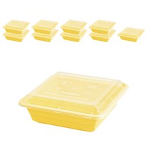 도나앤데코 달리아 정사각형 일회용 도시락 옐로 750ml, 10개입, 1개