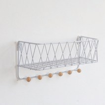 제이아울 철망형 벽걸이 수납함 화이트, 1개