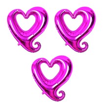 윰스 하트하트 메탈 호일풍선, 진한핑크, 3개입