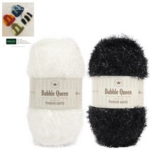 버블퀸 토트백 수세미 DIY 뜨개실 세트 + 도안, 1세트, 06번 스노우베이비, 38번 블랙