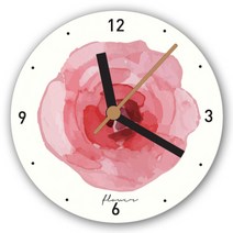 퍼니즈 플라워 감성 원형 벽시계 28cm, 혼합 색상