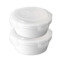 하우밍 리즈 도자기 밀폐찬통 소 화이트, 2개, 단품