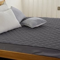 더자리 데일리 프레쉬 누빔 침대패드 고정밴드형, 밀키차콜그레이