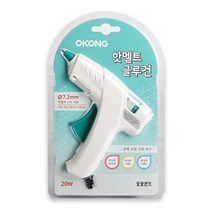 오공 핫멜트 글루건 7.2mm 20W, 1개