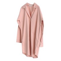 마른파이브 여성용 긴팔 무지 빅사이즈 롱셔츠