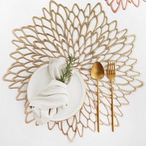 푸코 히비스커스 테이블매트 4p, 골드, 38 x 38 cm