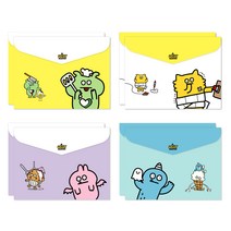 오픈하우스 어글리 몬스터 가로봉투화일 4종세트, 그린, 옐로우, 핑크, 블루, 2세트