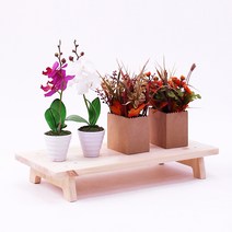 미르와나무 레드파인 원목 화분진열대 다육이선반 500 x 240 x 80 mm, 1단