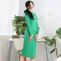 페이퍼먼츠 브이넥 슬림핏 롱 골지 원피스 7499