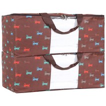 하늬통상 튼튼한 600데니아 이불정리함 특대형, 강아지브라운, 2개