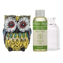허브타임 홀더 부엉이 디퓨저, 랜덤, 화이트무스크