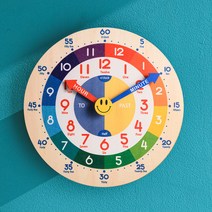 ORIENT 노글라스 레인보우 영어시간 배우기 벽시계 OT876KID-ENG, 혼합 색상