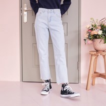 반에이크 오 여성용 밑단컷팅 일자팬츠
