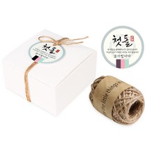 인디케이 모던 화이트 상자 1호 25p + 한복색 첫돌 원형 텍 25p + 마끈10m, 혼합색상, 1세트