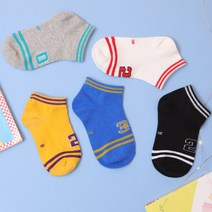 아동용 비비드 투라인 양말 5켤레 세트 LT020