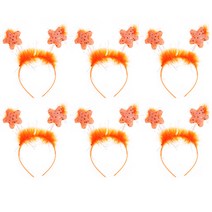 리빙다 스프링 별 머리띠, 오렌지, 6개