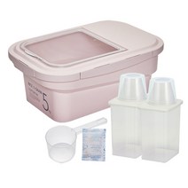 씨밀렉스 라이스키퍼 쌀통 5kg   950ml 잡곡통 2p, 핑크
