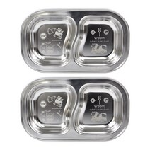 키친유 부릉부릉 2구 스텐접시 2p, 접시 2개, 2개