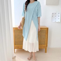 크로스컷팅 롱상의 임부복
