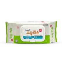 헤파이 소독 물티슈 캡형, 60매, 1팩