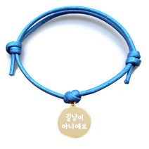 펫츠룩 굿모닝 원형 팬던트 반려동물 목걸이 길냥이아니에요, 목걸이(블루), 팬던트(골드)