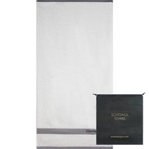 카운테스마라 사선라인50 바스 타월 250g 뱀부얀 혼방사 + 송월타월 파우치 세트, 타월(아이보리), 파우치(블랙), 1세트