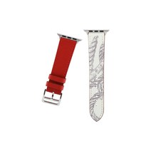 비쉐르 애플워치 3/4/5 로프픽 레더 밴드 세트 (42/44mm 호환 가능), 레드, 1세트