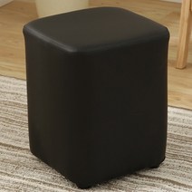 유앤미 네모 인조가죽 스툴 DZ006, 블랙