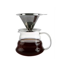 칼딘 세미퍼머넌트 스텐 핸드드립 세트 FD-02 600ml, 혼합색상, 1세트
