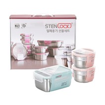 스텐락 퓨어 밀폐용기 3종 세트, 1세트, 원형 4호 2p + 직시각 6호