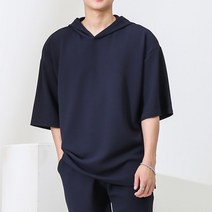 단군 엠보싱 오버핏 후드 반팔 티셔츠 LWT084