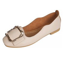 마켓에이 웨이브 골드사각버클 플랫슈즈