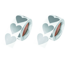 도나앤데코 제미 스크래치 하트 롤스티커 2.8 x 2.5 cm, 실버, 2개