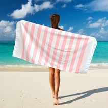 엔비 심플라인 비치타올, 핑크, 1개