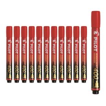파이롯트 퍼머넌트 유성마카 사각촉 400, 레드, 12개