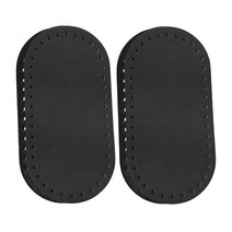타원형 인조가죽 가방바닥 20 x 10 cm, 블랙