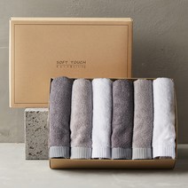 소프트터치 뱀부얀 호텔수건 170g 대나무섬유 6p + 포장박스 + 비닐쇼핑백, 연그레이, 진그레이, 화이트, 1세트