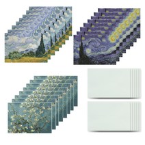 왈가닥스 아트 편지지 24p + 봉투 12p 세트, 고흐(아몬드블라썸, 사이프러스나무, 별이빛나는밤), 1세트