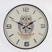 메크 부엉이 인테리어 벽시계 310mm, 화이트