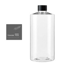 AC750 투명 페트병 750ml + 검정캡 + 병라벨 스티커 LB11M 세트, 10세트