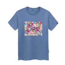 진마니아 남성 여성 꽃 라운드 빅사이즈 반팔티 TS-209