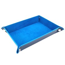 콩 K Items 가죽 직사각 접이식 다용도 트레이, 블루, 1개