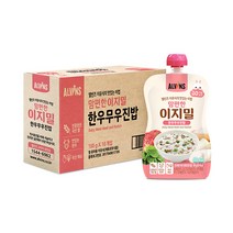 엘빈즈 이지밀 맘편한 파우치 이유식 10개월 이상, 한우무우진밥, 10개