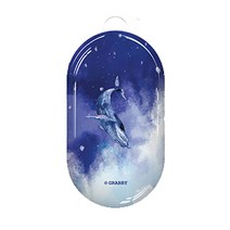 루다컴퍼니 버즈 버즈플러스 샤이닝 스카이 웨일 케이스 + 키링 + 철가루 방지 스티커, 블루 웨일