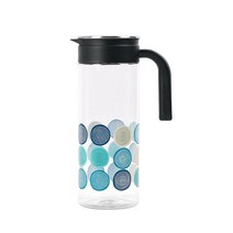 핫콤 트라이탄 스텐 냉장고 물병, 블랙 + 서클, 1800ml