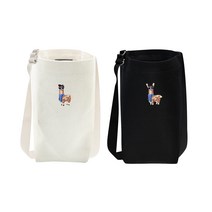 옥스타 알파카 크로스 텀블러백, 블랙, 베이지, 2개