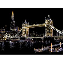 콩 야경 스크래치 페이퍼 풀패키지, 30 색상 II 타워 브릿지