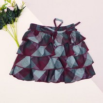일라엘 여아용 체크 티어드 스커트